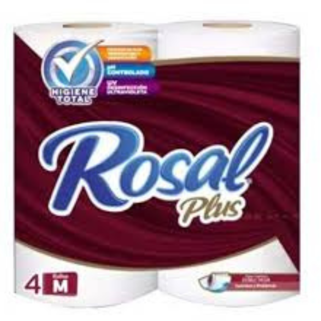 PAPEL HIGIENICO ROSAL PLUS 300HOJAS X 4